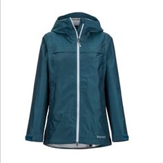 *Final Price* Closet Clearance Part Of Our Evodry Collection, The Waterproof Women's Tamarack Hooded Jacket Features An Innovative, Water-Repelling, And Breathable Finish That Won't Wash Out Or Wear Out. This Patented Technology Resists Intense, Heavy Rain For Hours, Keeping You Dry On Epic Climbs And Multi-Day Mountain Treks. Nwt Size Small Blue Raincoat For Outdoor, Heavy Rain, Waterproof Jacket, Hooded Jacket, Rain Jacket, Blue Green, Athletic Jacket, Jackets For Women, Jackets & Coats