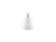 a white light hanging from a ceiling with a cord attached to the top of it