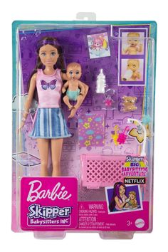 the barbie doll has two dolls in it's package, and is packaged with its own accessories