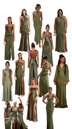 Green Color Palette Bridesmaid Dresses, Dream Garden Wedding, Lavender Wedding Theme, Bridesmaid Duties, Dress Code Wedding, Wedding Reception Dress, Green Bridesmaid, Future Wedding Plans