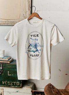 Imogene Willie, Yee Haw, Denim T Shirt, Denim Accessories, Graphic Tee Shirts, Denim Top, Denim Shop, American Made, Vintage Tees