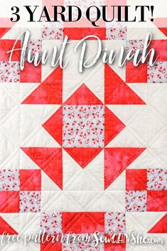 the 3 yard quilt is shown with text overlay