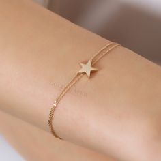 ➤DIMENSIONS ABOUT BRACELET Bracelet Lengths: 5''Inches(Baby Size), 5.5'' Inches (14 cm), 6'' Inches (15.5 cm), 6.5''Inches(16.5 cm), 7'' Inches-17.8 cm (Standart Size), 7.5'' Inches (19 cm), 8'' Inches (20.5 cm), 8.5''Inches(21.5 cm), 9'' (Anklet Size), 9.5 '' (Anklet Size), 10'' Inches(25.5 cm). Bracelet Colours: 14K Yellow Gold, 14K Rose Gold, 14K White Gold. Standart size is 7 '' Inches (18 cm). We can produce any chain size you want. Charm Length:  8 mm (0.32 inch) Charm Width: 8 mm (0.32 in 14k Gold Bracelets With Star Charm, 14k Gold Star Charm Bracelet, 14k Gold Star Bracelet Gift, 14k Gold Star-shaped Bracelet Gift, Gold Star-shaped Celestial Bracelets, Gold Star-shaped Celestial Bracelet, Celestial Gold Star Bracelets, Bracelet Colours, Star Charm Bracelet