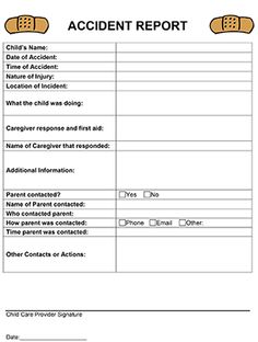 an accident report is shown in this document