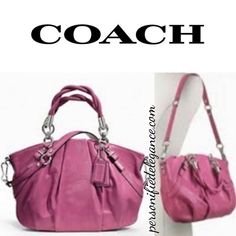 Great overall condition. Minor stain on back exterior. Brand: Coach Product Line: Madison Model: Sophia Material: Leather Color: Pink Berry Hardware: Silver Size: Medium Measurements are approximate: 14"W x 6.5"L Removable Strap: 13" Handle drop: 5" Features: Interior zip pocket Two slip pockets Retail: $398 Seller’s Policy Buyers have the responsibility to read and understand the policy before purchasing. No exceptions will be made. Payment Payment is due within 48 hours. Buyers who do not pay Pink Berry, Leather Satchel Handbags, Leather Handbags Women, Handbags Women, Satchel Handbag, Satchel Handbags, Pink Satin, Leather Satchel, Rebecca Minkoff Hobo