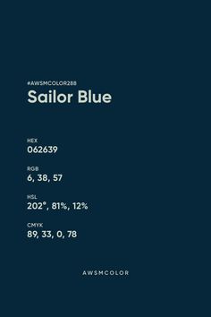 a blue background with the words sailor blue written in white on it and an image of a