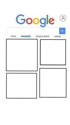 the google page is shown with four squares and one line on it, as well as two