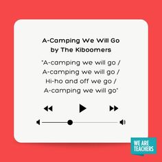 a white square with black arrows and the words'a - camping we will go by the kibomers '