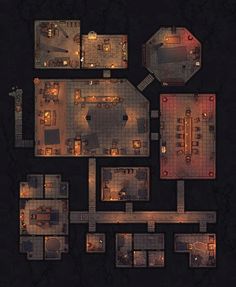 The Underground Sanctuary (44x32 Dungeon Map) Thieves Guild Dnd Map, Dnd Smuggler Map, Tavern Basement Dnd Map, Underground Thieves Guild, Simple Dungeon Map, Bandit Hideout Map, Inn Battlemap Dnd, Fantasy Dungeon Map, 5 Room Dungeon