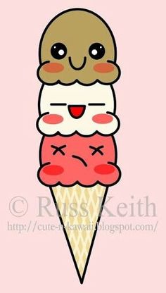 an ice cream cone with a smiling face