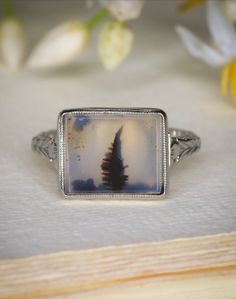 a ring with an image of a tree on it