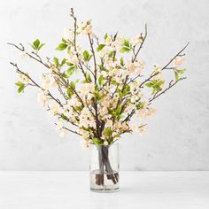 a vase filled with white flowers on top of a table