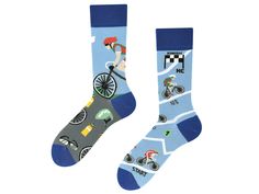 Cool, unequal pair of socks and yet a pair that just belongs together. The pair of socks consists of two blue socks and on both socks there are small, cute icons on the subject of bicycles. The socks put you in a good mood right in the morning and so the day can start. The socks are made for you by us in a small, family-run production company in Poland (EU). They are super comfortable to wear, and are also ideal as a small gift for less than 10 €. We ship worldwide. To receive free shipping, please use our current discount vouchers. Discount code: FREESHIPPING redeemable from an order amount of € 35. Please also take a look at our other offers - we have many colorful, cool sock designs and more and more are being added. If you have any questions about our products, please write us a messag Cow Socks, Bike Socks, Tennis Socks, Socks Funny, Cat Socks, Blue Socks, Sock Animals, Crazy Socks, Funny Socks