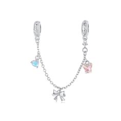 View our 925 sterling silver charm collection that will add an element of elegance to your pandora bracelet. Click to shop now!  https://www.etsy.com/shop/Hitye ❤️ Description ❤️ You will receive a Ballet Bow Safety Chain. The ballet bow safety chain inlaid with heart-shaped moonstone and butterfly glass bow symbolizes that every girl has the potential to become an elegant and gentle person, with self-love marking the beginning of romance. - Material:925 Sterling Silver, Cubic Zirconia - Theme: Basic Bracelet, Charms Pandora, Silver Gift Wrap, Bracelet Pandora, Charm Collection, 925 Silver Bracelet, Safety Chain, Pandora Bracelets, Silver Gifts