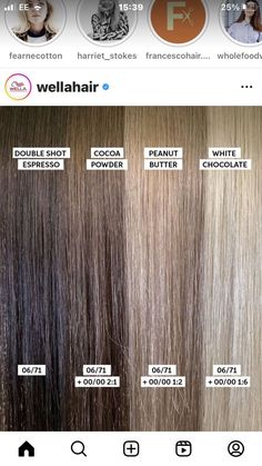 Light Brown Color Formula, Wella Colour Touch Formula, Wella Color Formulas Brown, Shinefinity Formulas, Wella Color Touch Formulas, Wella Hair Toner, Wella Colour Touch, Wella Shinefinity, Wella Illumina Color