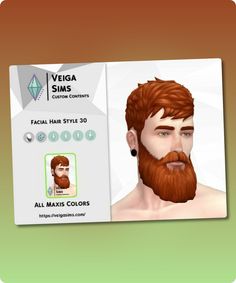 Sims 4 Facial Hair CC: Facial Hair Style 30 By David Mtv