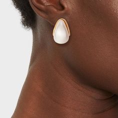 Add a graceful finish to any outfit with these Pearl J-Hoop Earrings from A New Day™. These fashionable earrings feature a chunky J-hoop base in a gold-tone finish adorned with a white faux pearl accent for an elegant look. Made from nickel-free metal to suit all skin types, the lightweight hoop earrings come with post-back closures for a secure fit and are comfortable to wear. A New Day™: Style that goes wherever you do. Modern Gold-tone Clip-on Earrings, White Clip-on Hoop Earrings, Fashionable Earrings, Pearl Earring Set, Asymmetrical Earrings, Open Hoop Earrings, Button Earrings, Accessories Jewelry Earrings, Acrylic Earrings