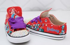 The little mermaid shoes-The little mermaid bling Converse-Girls The little mermaid Shoes Little Mermaid Shoes, Little Mermaid Dress, Little Mermaid Outfit, Mermaid Birthday Outfit, Mermaid Shoes, Shark Shoes, Mermaid Tutu, Little Mermaid Dresses, Tutu Dress Costumes