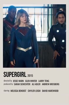 the supergirls are standing together in their costumes