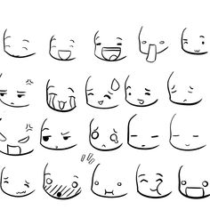 an image of cartoon faces drawn in black and white