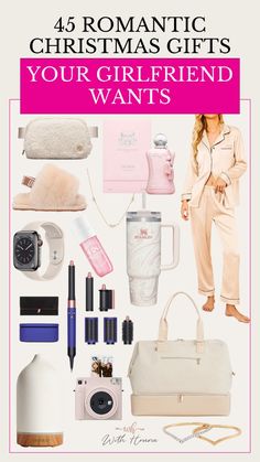 a woman's christmas gift guide with the words, romantic christmas gifts your girlfriend wants