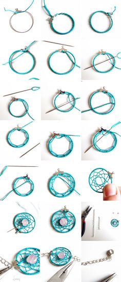 the instructions for making bracelets are shown in several different ways, including wire and beads