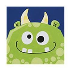 an image of a green monster with horns on it's head and big eyes