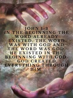 two hands reaching out to each other with the words john 3 8 in the background