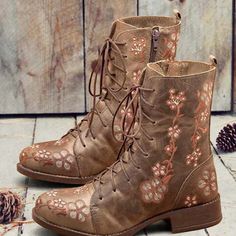 Category:Boots; Upper Materials:PU; Embellishment:Embroidery; Season:Fall,Winter; Heel Type:Low Heel,Chunky Heel; Gender:Women's; Toe Shape:Round Toe; Type:Booties Ankle Boots; Style:Vintage,Casual,Elegant; Heel Height(inch):1-2; Outsole Materials:Rubber; Occasion:Daily,Outdoor; Closure Type:Loafer; Pattern:Floral; Listing Date:08/15/2023; Production mode:External procurement; 2024 Trends:Combat Boots,Booties Ankle Boots; Foot Length:; Foot Width:; SizeChart1_ID:2:184043; Size chart date source:Provided by Supplier. Floral Embroidered Boots For Spring Festival, Floral Embroidery Boots For Spring Festival, Embroidered Mid-calf Boots With Round Toe For Fall, Round Toe Lace-up Boots For Fall Festivals, Lace-up Boots With Round Toe For Fall Festivals, Bohemian Boots With Floral Embroidery For Fall, Bohemian Fall Boots With Floral Embroidery, Bohemian Mid-calf Boots With Round Toe For Fall, Bohemian Floral Embroidered Boots For Fall