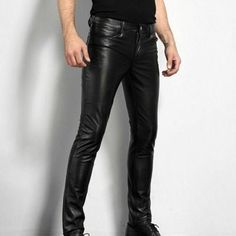 ★Product Description for Men's & Boys 100% ✔ Genuine Lambskin Leather Straight Motor Biker Pant Slim Fit Fantastic figure Designer Mid Waist Straight Style Pants and with a very Beautiful ♥ Attractive look.Perfect for cocktail/ evening parties, nightclub, dance halls, proms, bar, club wear etc.(Because Fashion always say look at this) Please confirm your required size after order via massage. ★PLEASE NOTE : ALL SIZES ARE AVAILABLE AS PER SIZE POSTED BELLOW X-SMALL = SMALL = Medium = LARGE = Rock Style Men, Biker Pants, Mens Leather Pants, Motorcycle Pants, Dance Pants, Party Pants, Mens Spring Fashion, Black Leather Pants, Leather Pant