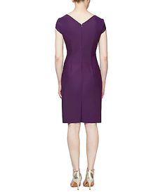 Women's Dresses & Gowns | Dillard's Dress With Button Closure And Notched Neckline, Fitted Dresses With Button Closure And Notched Neckline, Fitted Dresses With Notched Neckline For Daywear, Half Sleeve Dresses With Button Closure, Fitted Midi Dress With Notched Neckline For Daywear, Classic Half Sleeve Workwear Dresses, Tailored Dresses For Daywear, Chic Fitted Dress With 3/4 Sleeves, Elegant Half Sleeve Dress For Daywear