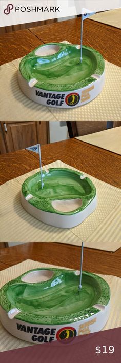 Vintage senior PGA Vantage Golf ceramic ashtray Clay Golf Ideas, Golf Clay Ideas, Clay Ashtray Ideas For Men, Golf Pottery, Golf Ceramics, Ash Tray Ideas, Diy Clay Ashtray, Ash Tray Clay, Clay Ashtray Ideas