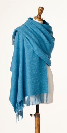 Blanket Scarf - Shawl - Stole - Wrap - Plain Luxury Oceano Dresses With Scarf, Tweed Hat, Blue Shawl, Air Force Blue, Fashion Attire, Blanket Scarf, Shawls And Wraps, Scarf Shawl, Keep Warm