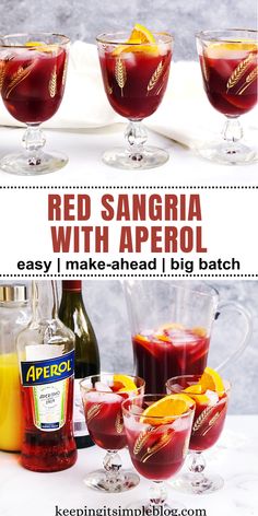 With the addition of Aperol liquor, juice and red wine, this refreshing red sangria is loaded with so much flavor.