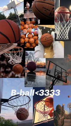 basketball collage with various photos and words