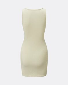 Details: Beige bodycon dress with front cut-out details and safety pin designLength: ShortMaterials: 90% Cotton + 10% Spandex