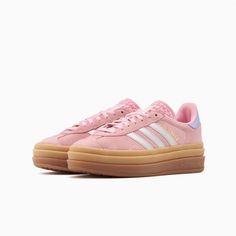 Shoe Inspo Adidas, Preppy Adidas Shoes, Adidas Gazelle Aesthetic, Adidas Gazelle Bold Pink, Pink Gazelle, Adidas Gazelle Pink