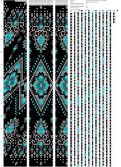 three different patterns are shown in blue and black