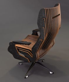 an office chair that is designed to look like it has been made out of wood