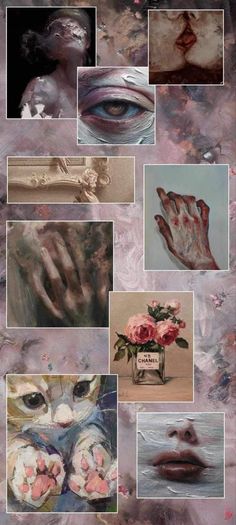 a collage of different images with flowers