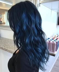 Blue Hair Dye, Midnight Blue Hair, Hairstyles Art