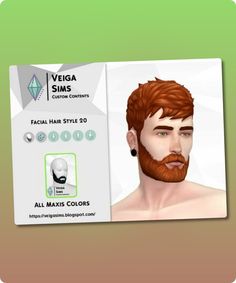 Sims 4 Facial Hair CC: Facial Hair Style 20 By David Mtv