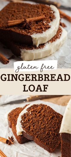 this gluten - free gingerbread loaf is the perfect dessert for holiday baking