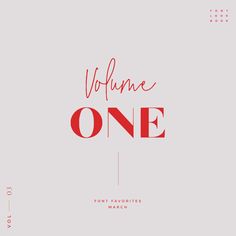 the font and typefaces are all in red on a gray background with an inscription that reads, volumeme one