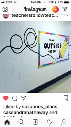 an instagramted photo with the caption'i think outside the box '