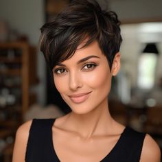 Feminine Winter Pixie Haircut 2023 - 2024: Redefine Your Look Pixie Haircut For Brunettes, Pixie Cut For Oval Face, Pixie 2024, 2024 Haircuts, Sassy Hairstyles, Cute Pixie Haircuts, Classic Pixie