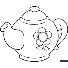 Easy Tea Pot Coloring Page - Free & Printable Coloring Sheet