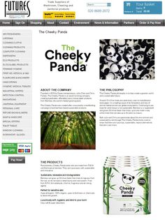 an image of a website page for the cheeky panda company, which is selling products