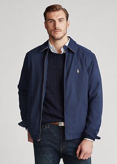 Blue Jacket Outfits Men, Polo Outfit Men, Smart Casual Jackets, Mens Clothing Trends, Polo Outfit, Ralph Lauren Jacket, Mens Windbreaker, Jacket Outfit, Men Fashion Casual Outfits