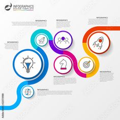 info graphics with colorful circles and icons